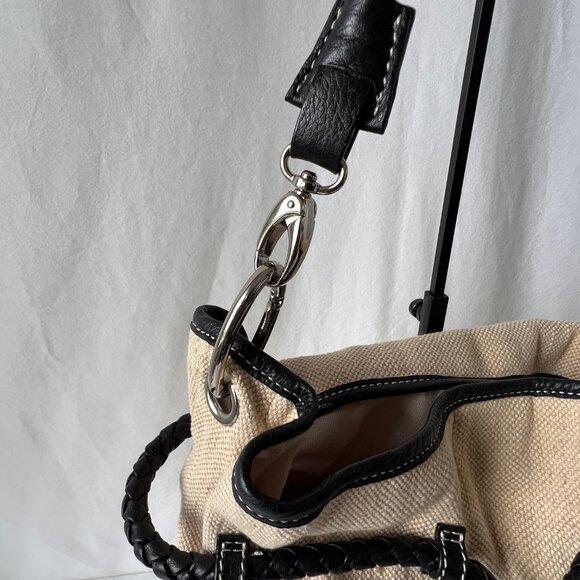 Talbots Hobo Shoulder Bag, Linen and Cotton with Leather Trim, EUC! - Picture 12 of 15